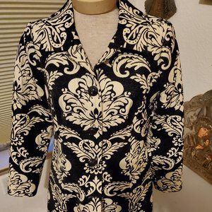 Striking black and cream coat